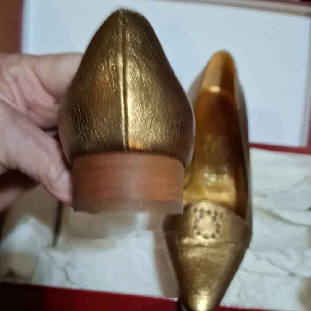 Salvatore Ferragamo Women's Metallic Gold Heels